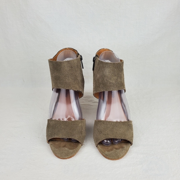 Lucky Brand Rittly taupe leather wedge sandals size 8M - Picture 4 of 9